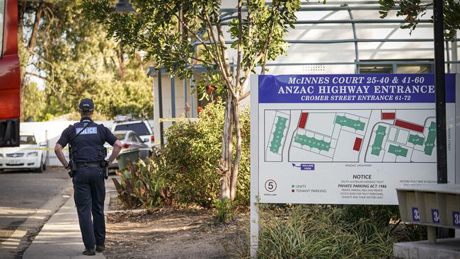 Police and MFS at the scene of an explosion in a unit on Anzac Highway, Camden Park. Picture: AAP/Mike Burton