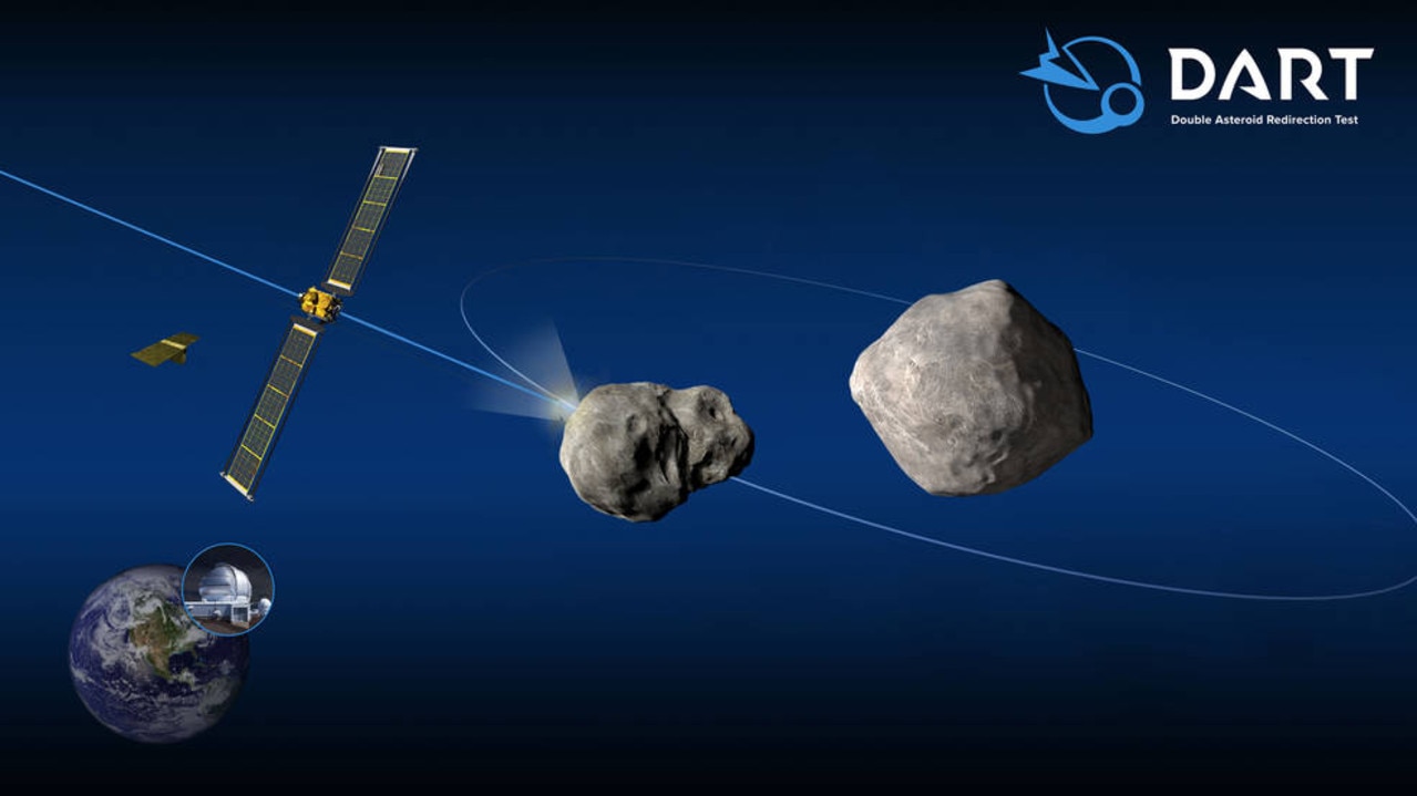 NASA will launch a missile into an asteroid in what could be a potentially planet-saving plan. Picture: NASA.