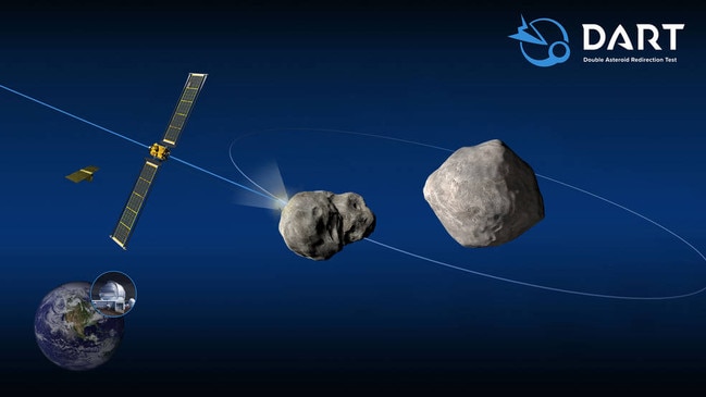 NASA will launch a missile into an asteroid in what could be a potentially planet-saving plan. Picture: NASA.