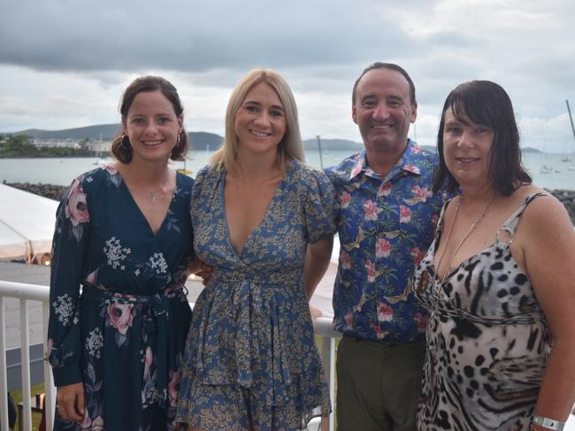 Kim Rheeder, Kat Thomson, Paul and Sandra Vincent celebrated New Year at the Whitsunday Sailing Club. Picture: Laura Thomas