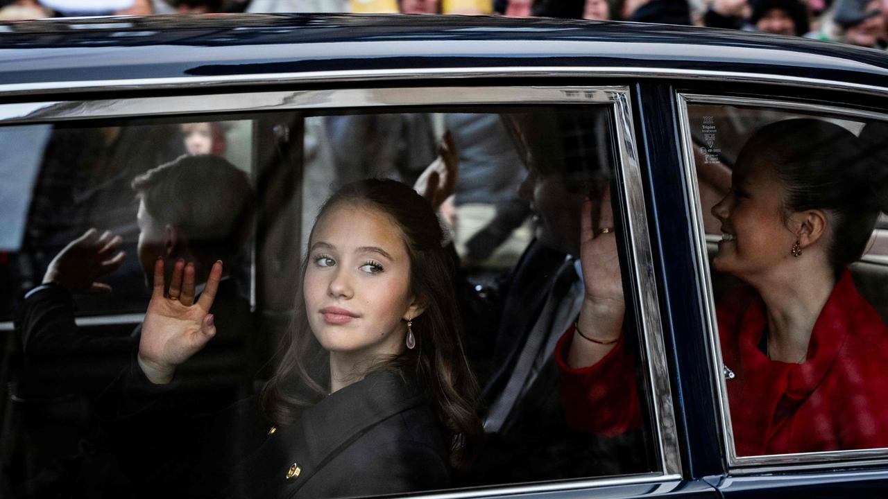 Princess Josephine of Denmark waves to the crowd. Picture: AFP