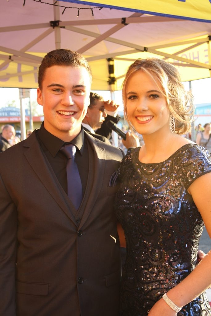 Pittsworth State High School formal 2015 Kadin Rickert-Bielefeld and Danika Gordon. Picture: Photo Contributed