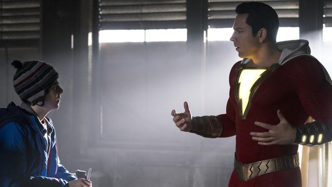 Shazam! both sends up and stares down all superhero movies that came before it.