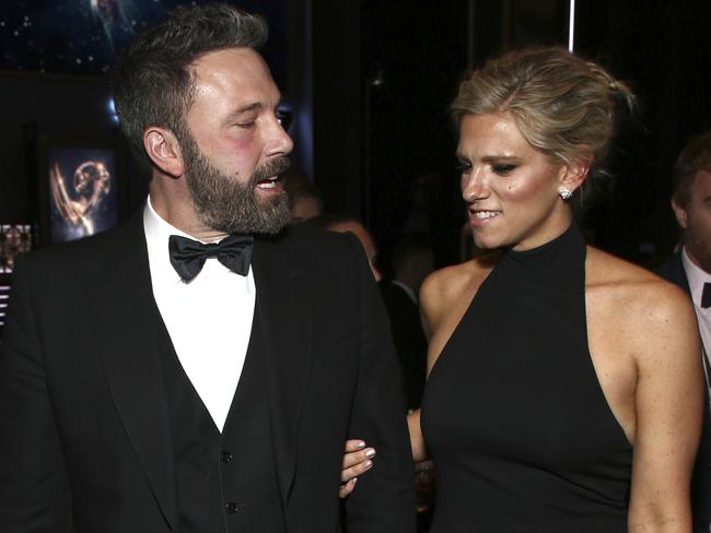 Ben Affleck and girlfriend Lindsay Shookus, who is a producer on SNL. Picture: Splash