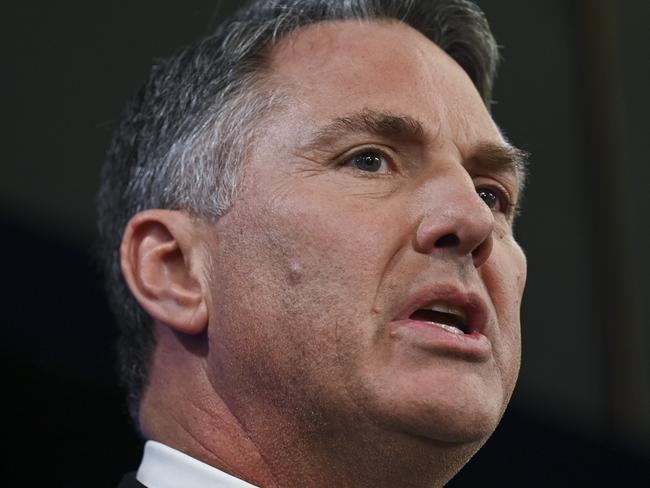 CANBERRA, AUSTRALIA, NewsWire Photos. APRIL 17, 2024: Richard Marles, Deputy Prime Minister of Australia, Minister for Defence and the Federal Member for Corio, addresses the National Press Club of Australia in Canberra on "Launch of the National Defence Strategy and Integrated Investment Program".. Picture: NCA NewsWire / Martin Ollman