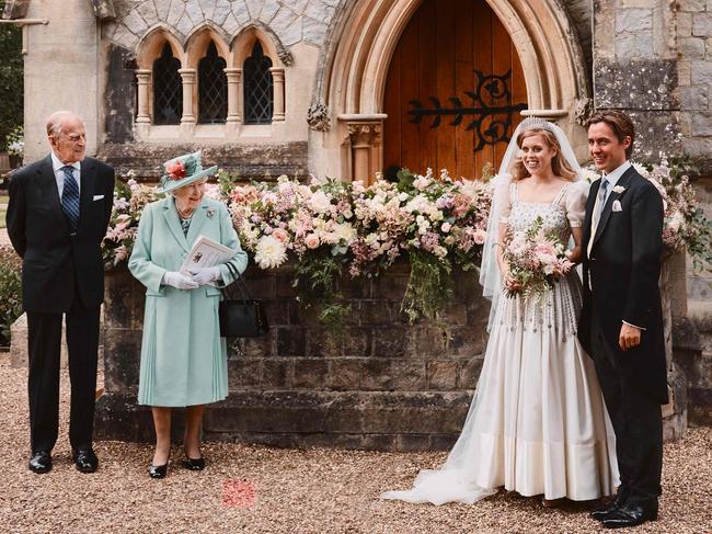 Princess Beatrice of York with her husband Edoardo Mapelli Mozzi. Picture: Benjamin Wheeler/Buckingham Palace/AFP