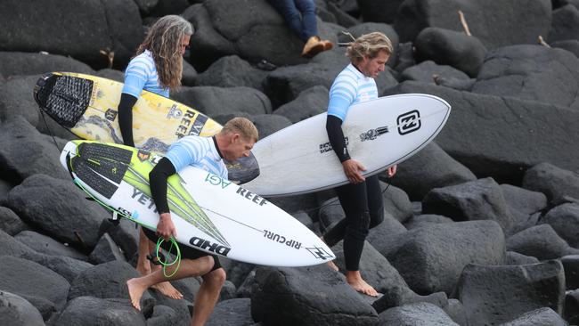 Mick Fanning at the Surf of Origin at Burleigh Beach. Picture: Annette Dew