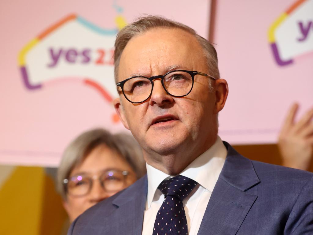 Prime Minister Anthony Albanese has urged Australians to vote yes for “kindness” . Picture: NCA NewsWire / Kelly Barnes