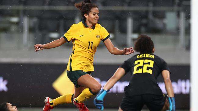 Sydney local Mary Fowler scored in the home match against Brazil. Pic: Cameron Spencer/Getty.