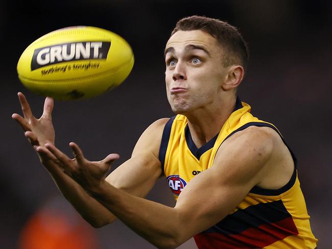 AFL Round15 .Carlton vs Adelaide at Marvel Stadium, Melbourne. 27/06/2021.   Lachlan Sholl of the Crows    .  Pic: Michael Klein