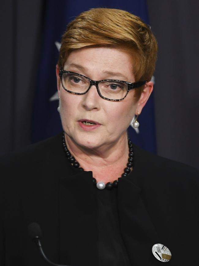 Australian Foreign Minister Marise Payne. Picture: Lukas Coch