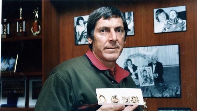 Russell Ebert with his four Magarey Medals, 1995. Picture: Michael Milnes