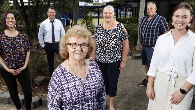 Mabel Park State High School Teachers Naomi Kitching, Grant Stephensen, Judy Fewtrell, Margaret Sherrington, Gavin Jones and Sophie Gruhl have all been nominated in the Queensland College of Teachers TEACHX Awards. Picture: Josh Woning