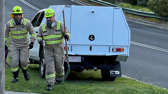 Fire Rescue Victoria Fire investigators are looking into the cause of the fire. Picture: Lucy Callander