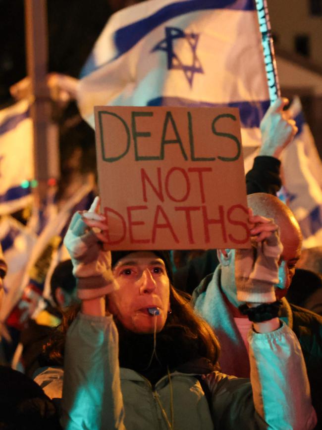 Angry protesters flock to Tel Aviv against the Israeli government. Picture: AFP