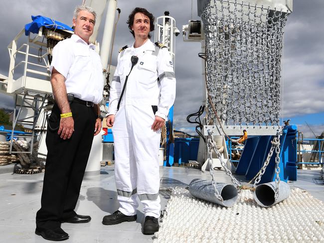 Third Officer Andrew Roebuck, left, and First Engineer Sam Benson. Picture: NIKKI DAVIS-JONES