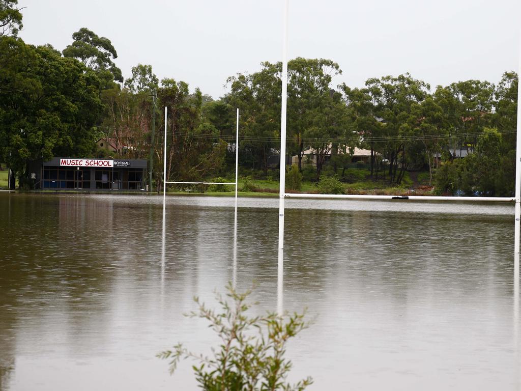 The Titans training field under water. Picture: Tertius Pickard