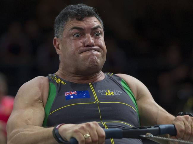 Ben Farinazzo competing in rowing at the Invictus Games. Picture: Supplied