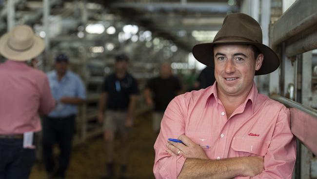 Elders Albury livestock manager Brett Shea at the Wodonga sale on January 6. Picture: Zoe Phillips