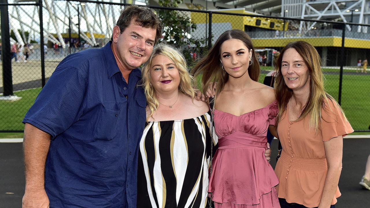 Anthony McKean, Karla Hughes, Kylie Hotham and Mikayla Peters. Elton John performed at Queensland Country Bank Stadium, Townsville on 29 February 2020. PICTURE: MATT TAYLOR.