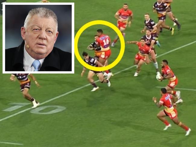 It's an obstruction every day of the week but Phil Gould has slammed the rule. Photo: Fox Sports