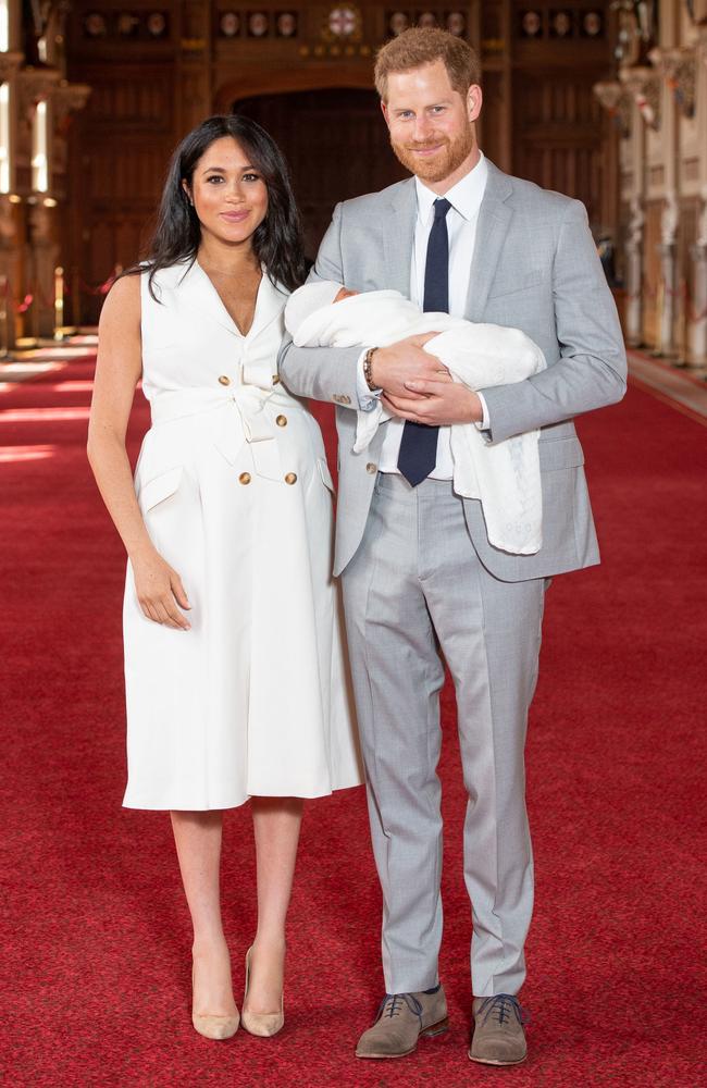 Meghan Markle stepped out in a white trench dress. Picture: Dominic Lipinski