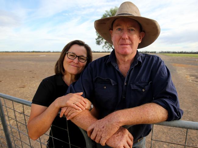 Farmer Anthony Brennan with his wife Donna. Picture: Nathan Edwards