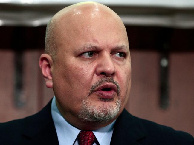 (FILES) Prosecutor of the International Criminal Court (ICC) Karim Asad Ahmad Khan holds a press conference at the Ministry of Justice in the Sudanese capital Khartoum on August 12, 2021. The International Criminal Court's governing body on November 11, 2024 said it was seeking an 