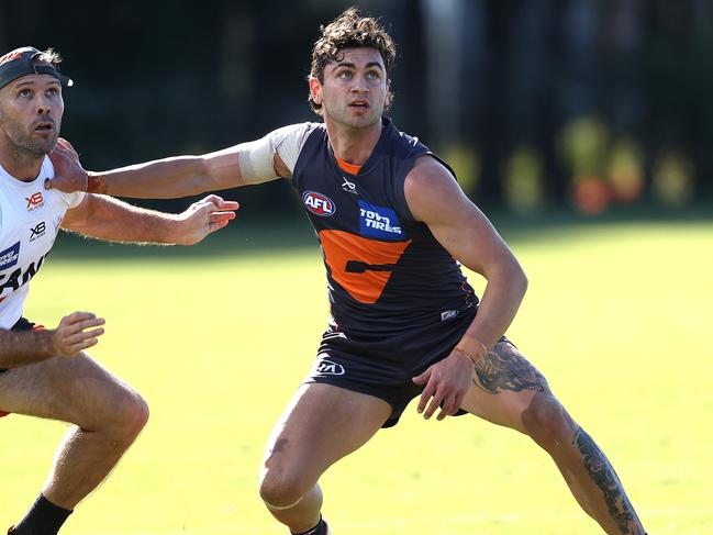 Tim Taranto during GWS training. He has been recovering from shoulder surgery. Picture: Phil Hillyard