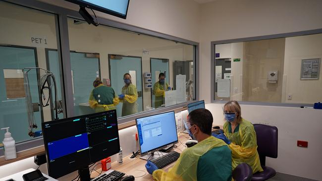 Staff at St Vincent's Hospital Emergency department during the COVID-19 Pandemic. Picture: Mark Isaacs