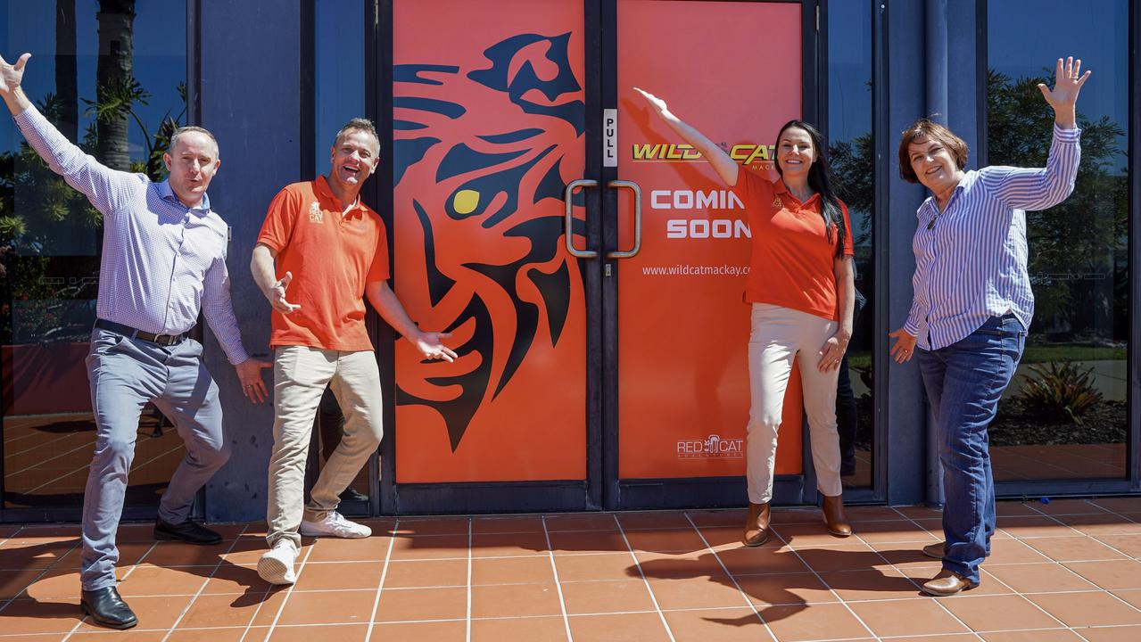 DREAMS UNLOCKED: Mackay Isaac Tourism TEO Tas Webber, Red Cat Adventures directors Asher and Julie Telford and Mackay MP Julieanne Gilbert at the new Wildcat island tours' booking office at the Mackay Marina. Picture: Heidi Petith