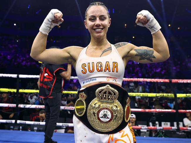 Cherneka Johnson after defeating Hughes Picture: Hector De La Cruz/Top Rank