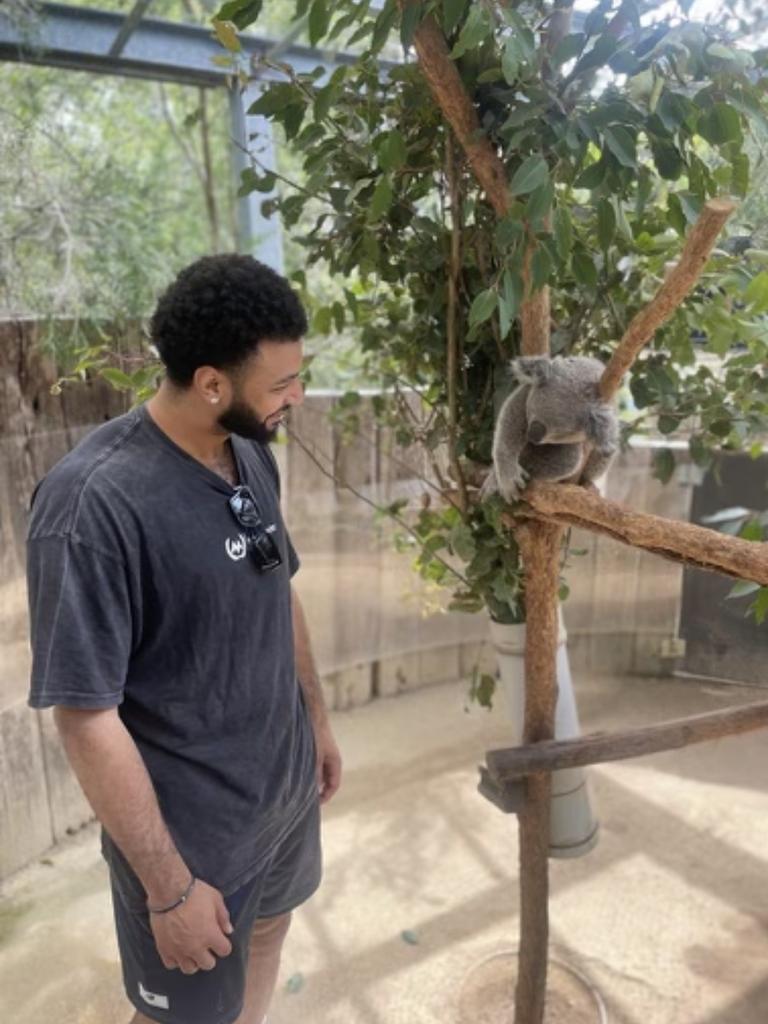 NBA star Jamal Murray at Taronga Park Zoo.