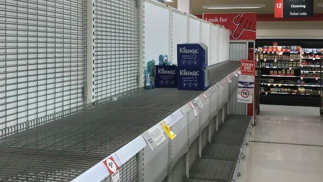 Mass scale panic buying of toilet paper had cleared the shelves at Coles and Woolworths around Australia over the past week.