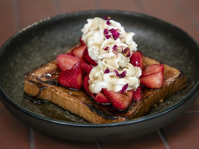 Shokupan French Toast at Bobby Bang’s. Picture: Glenn Campbell.