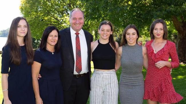 Natalie Joyce, wife of Deputy Prime Minister Barnaby Joyce is pictured with her daughters. Daughters (L-R) Odette, Caroline, Julia, Bridgette Picture: Facebook