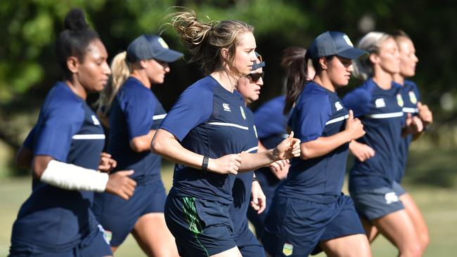 The Jillaroos in a recent training camp.