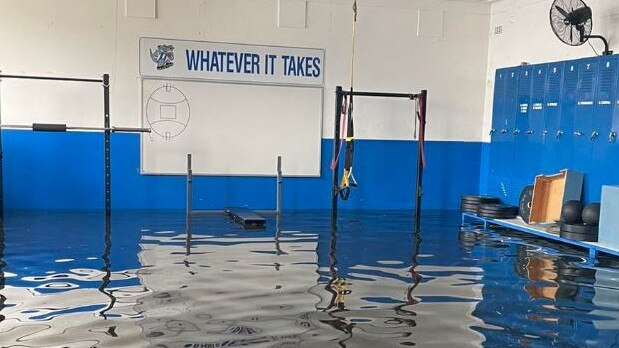 Corowa-Rutherglen's flooded changerooms late last year. Picture: Supplied