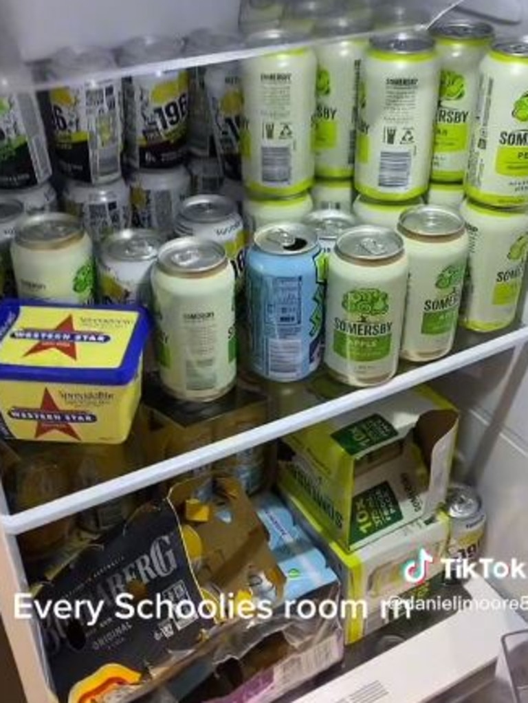 The fridge is packed full of drinks. Picture: danieljmoore8/TikTok