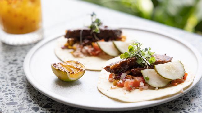 The brisket tacos. Picture: David Kelly