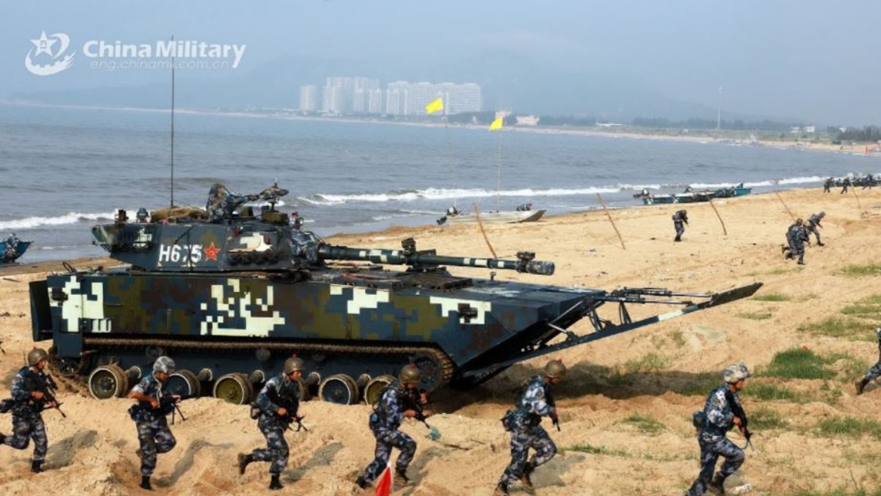 With only a narrow channel separating China from Taiwan, Beijing has been practising large-scale amphibious assault. Picture: eng.chinamil.com.cn/PLA