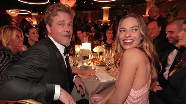 Brad Pitt and Margot Robbie at the 80th annual Golden Globe Awards at the Beverly Hilton Hotel. Picture: Getty Images