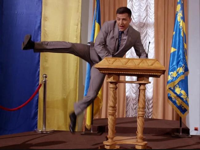 Ukrainian President Volodymyr Zelensky in his former career as a comedian.