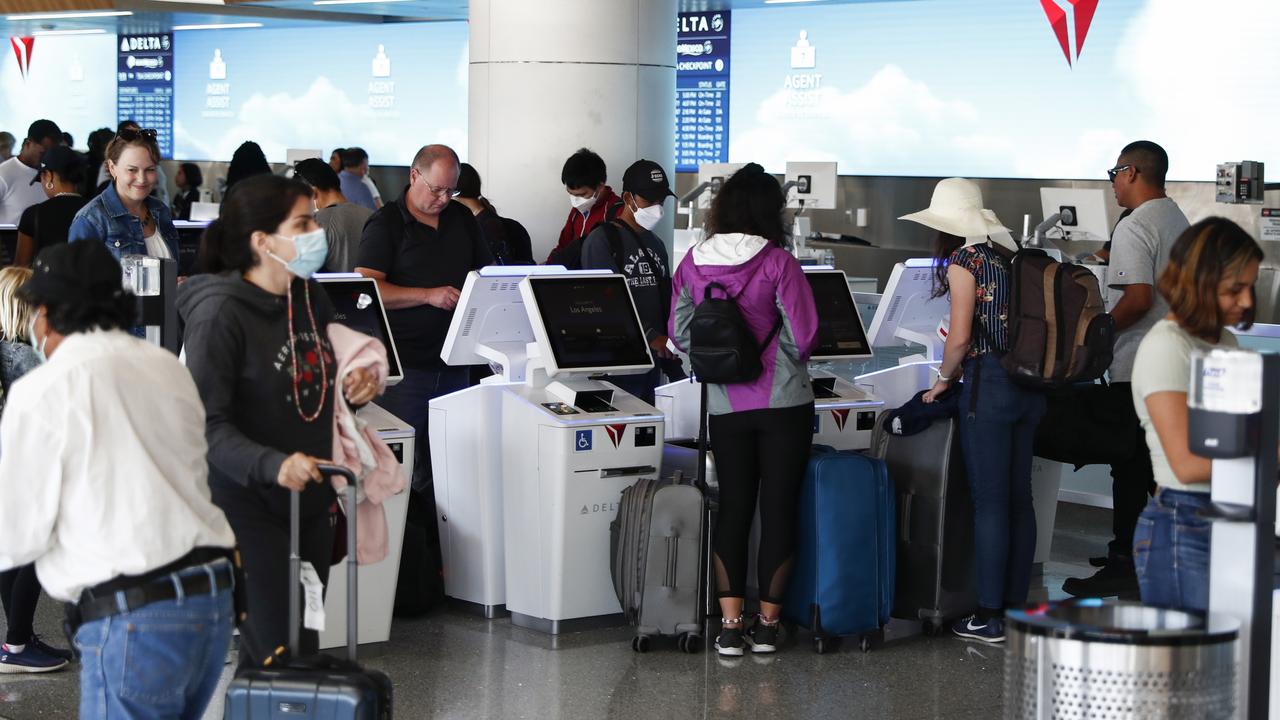 On Sunday, 357 flights within, into, or out of the country were cancelled before 2.30pm. EST, after more than 550 were scrapped Saturday. Picture: Caroline Brehman/EPA