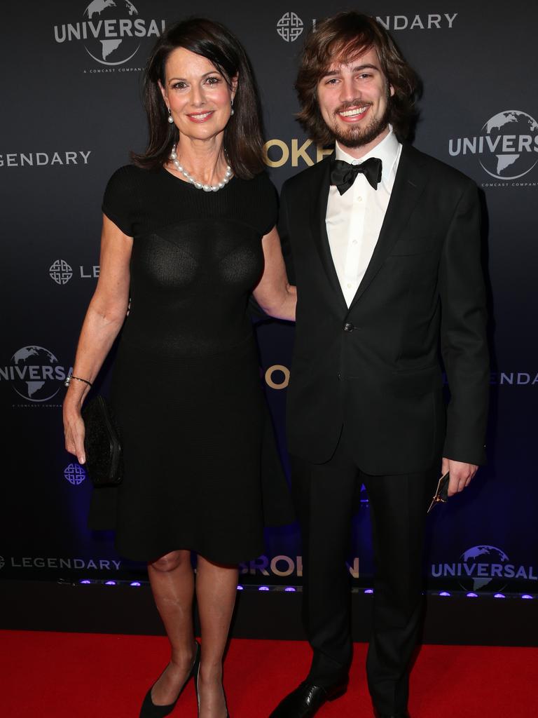 Channel Seven personality Ann Sanders and Max Strokon at the Australian premier of the Angelina directed feature film Unbroken at The State Theater in Sydney. Picture: Richard Dobson