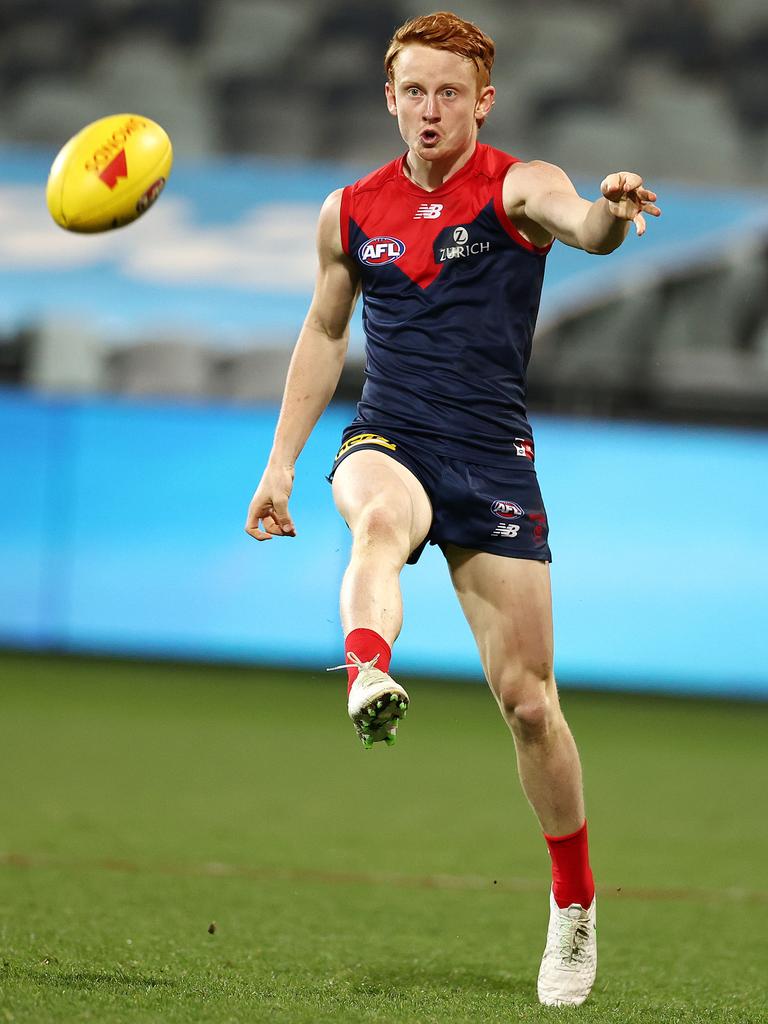 Jake Bowey takes a kick for the Dees.