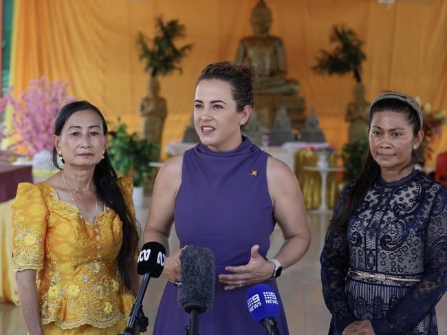 Lia Finocchiaro with members of the NT Cambodian community.