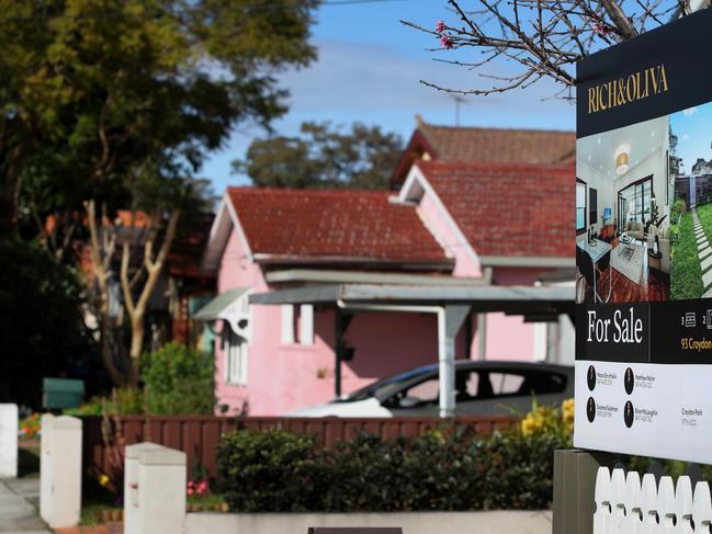 SYDNEY, AUSTRALIA - SEPTEMBER 06: A real estate sign is seen at a property in Croydon Park on September 06, 2022 in Sydney, Australia. A rise in cost of living and increased mortgage rates are putting pressure on the Australian housing market, with prices predicted to continue to fall sharply over the coming year. Recent figures from property consultant CoreLogic show the largest monthly decline since 1983, after peaking in April, values are now down by 3.5% nationally. (Photo by Lisa Maree Williams/Getty Images)