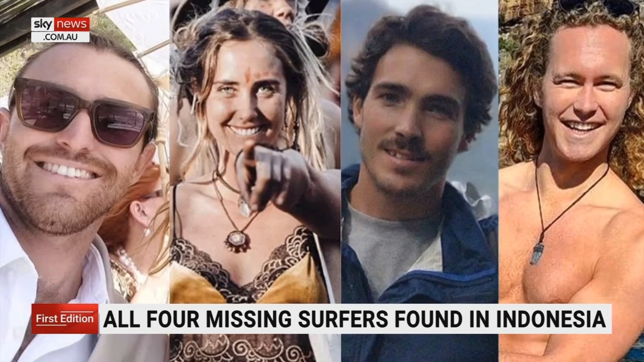 Four missing Australian surfers found in Indonesia