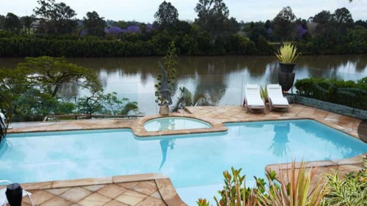 The pool overlooking the Brisbane River at Tennyson. Picture: CoreLogic and OnTheHouse.com.au and The Courier-Mail